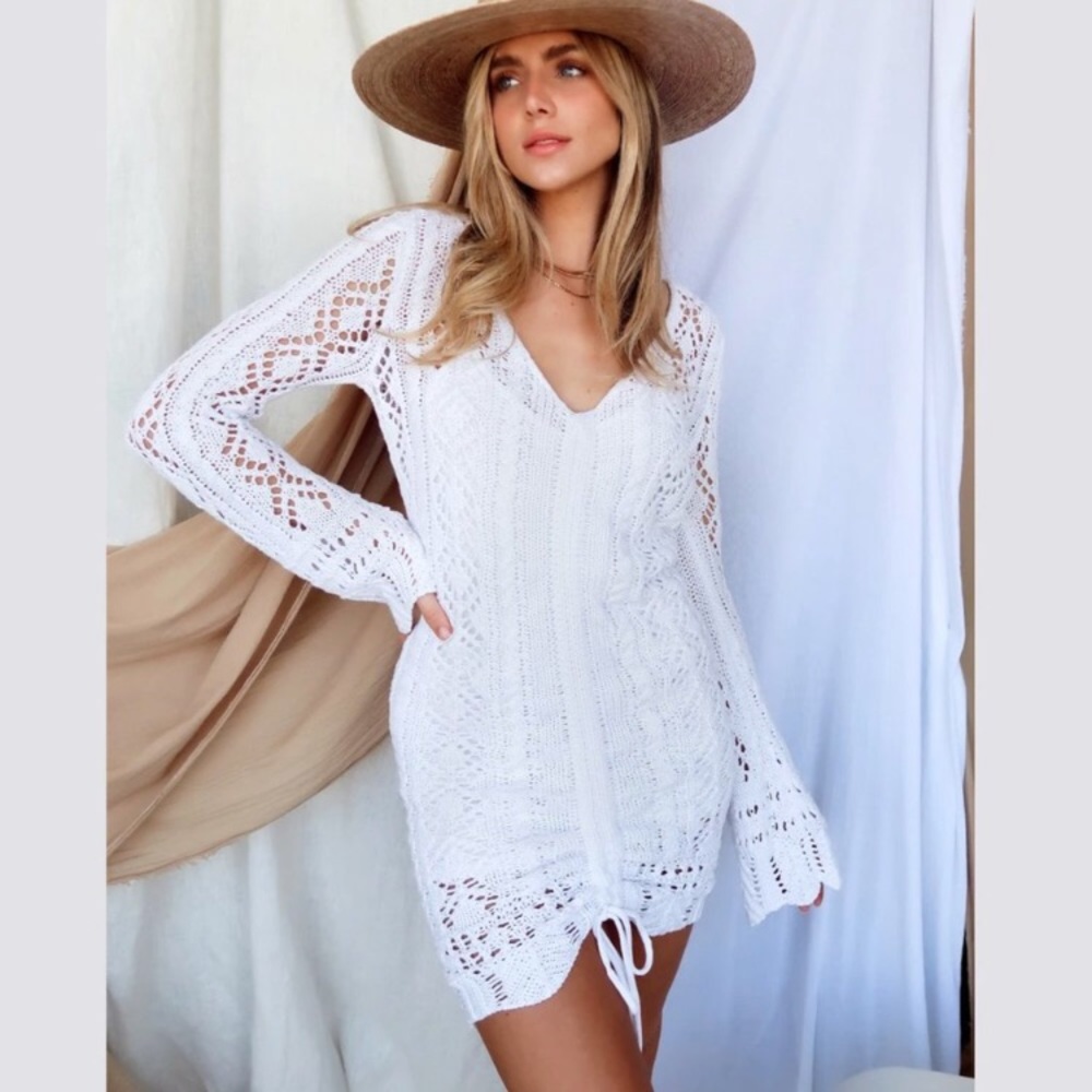 12th tribe white crochet dress